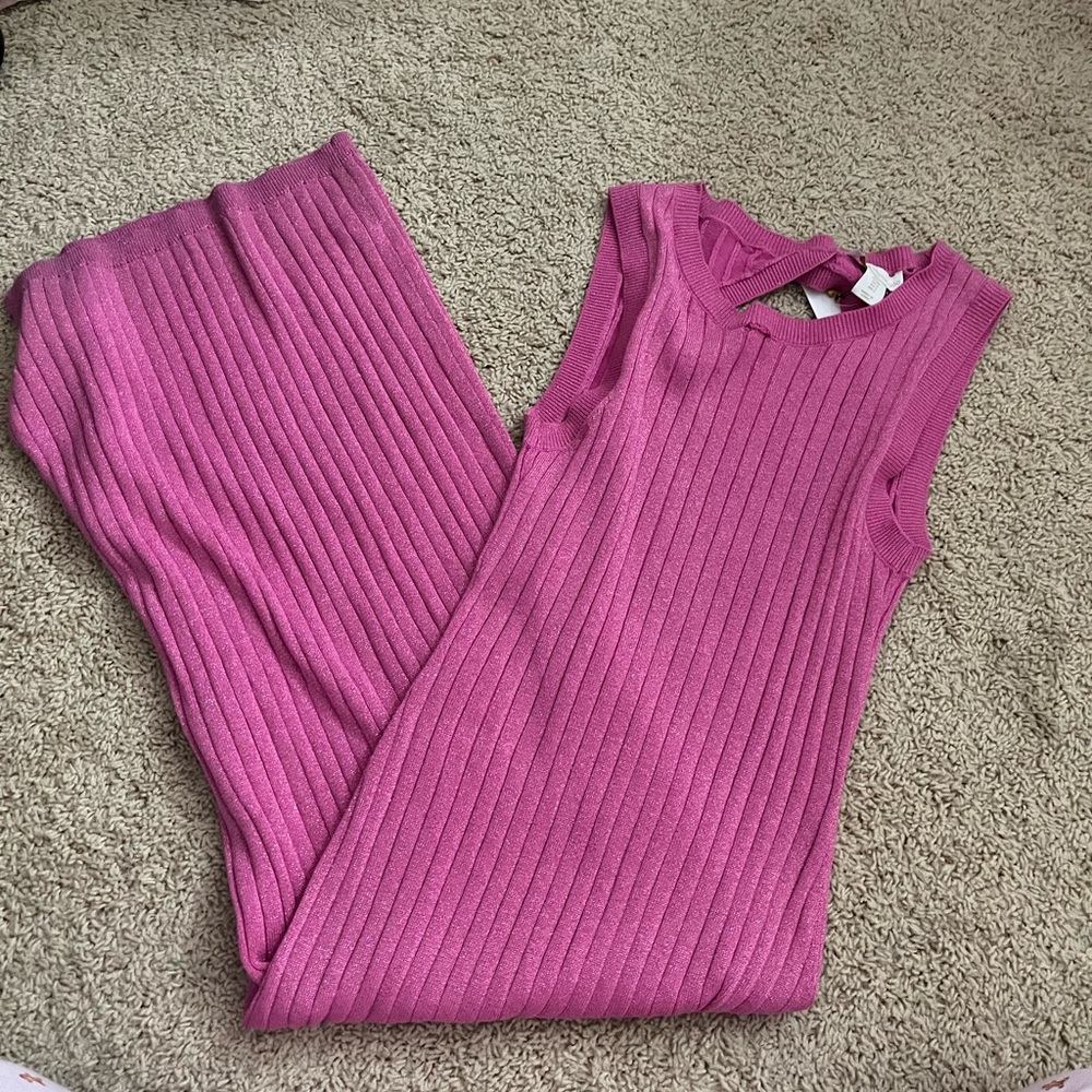 House of Harlow Maxi Knit Pink sparkle dress